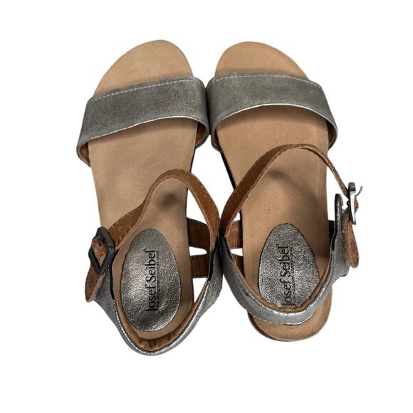 Josef Seibel Clea Platform Sandals - Metallic Silver - Size 36 (US 6.5) - Picture 5 of 10